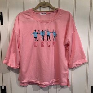 HELP Beatles album pink shirt